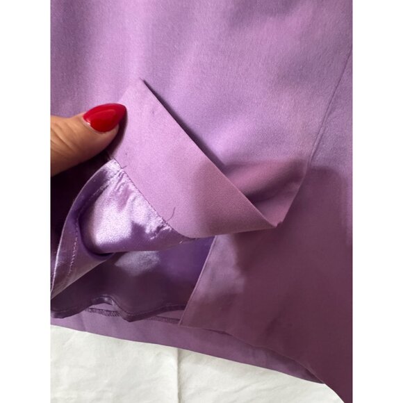 New York & Company V-Neck Stretch Dress Size 18 Purple & Black Slimming Illusion - Picture 4 of 9